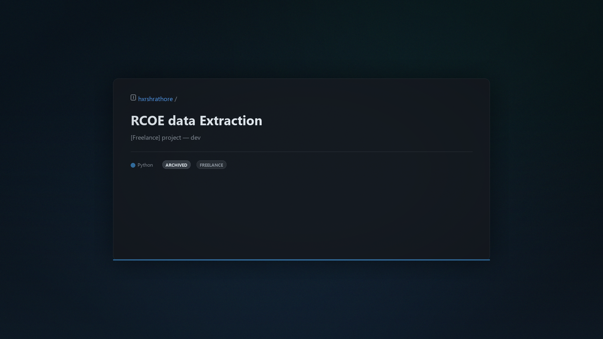 RCOE data Extraction